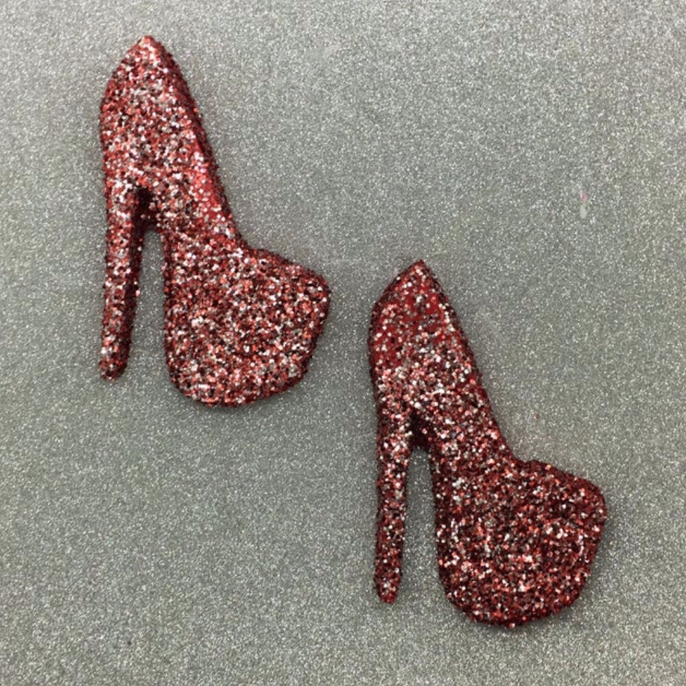 Red Glitter High Heel Shoes Wall Hangings
